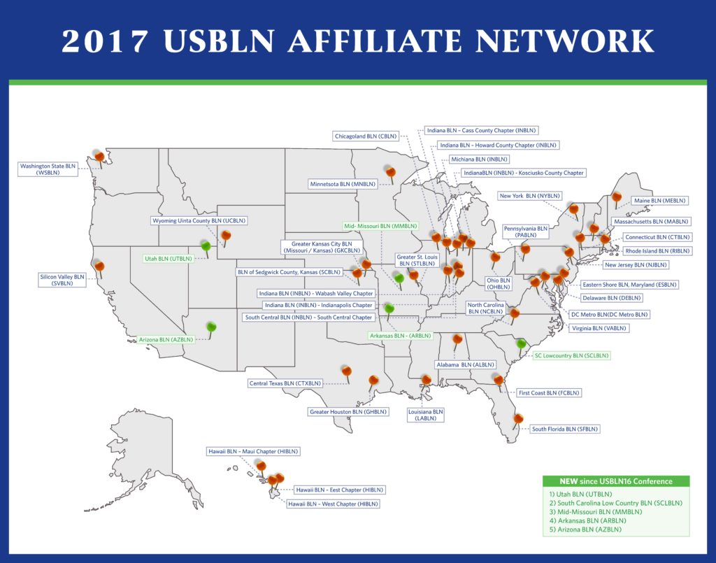 USBLN Affiliates Map